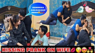 Kissing Prank On Wife💋😘  Epic Reaction😍👨‍❤️‍💋‍👨  Gone romantic❤️ prank viral comedy [upl. by Nairadas]