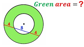 Can you find area of the Green shaded region  Annulus  math maths  geometry [upl. by Anailuy]