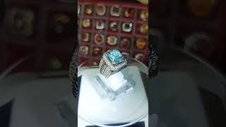 Blue topaz Swiss Ring Perak size jari 18 [upl. by Greenwell]