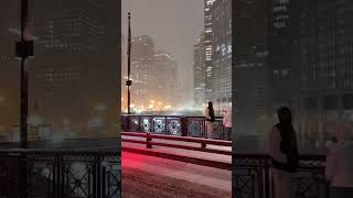 Welcome to Chicago the dream city ❤️❄️ as snow falls the city glows with unparalleled beauty ☁️ [upl. by Rika322]