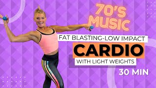 30 Minute Low Impact Cardio Workout Video  At Home  All Standing  70s Music [upl. by Carilyn]