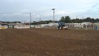 Xu6168 Ls tractor dragging a rodeo arena [upl. by Neirbo217]