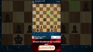 I almost blundered my rook in the middlegame but won chess learnchesstrapin30seconds chessmaster [upl. by Bettina]