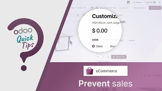 Odoo Quick Tips  Prevent the sale of zeropriced products eCommerce [upl. by Harve]