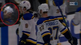 Jay Bouwmeester collapses suffers cardiac episode on Blues bench during game [upl. by Jennilee129]