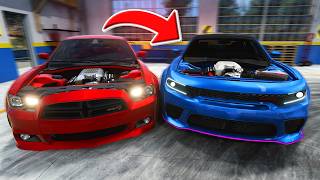 Hellcat Swapped SRT8 Charger VS Hellcat Charger in BeamNG Drive [upl. by Allix380]