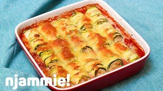 Lasagne van courgette rolletjes Recept  njammie [upl. by Dahsraf]