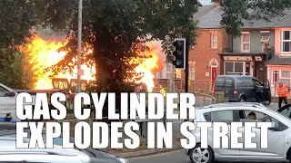 Gas cylinder EXPLODES in Aylesbury UK  9th Sep 2024 [upl. by Romo]