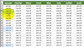 Excel Calendrier perpétuel facile [upl. by Otha]