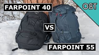 Osprey Farpoint 40 vs 55 Comparison 2022 Versions  Daypacks [upl. by Little]