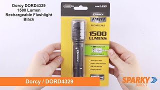 Dorcy DORD4329  1500 Lumen Rechargeable Flashlight  Black [upl. by Carli]