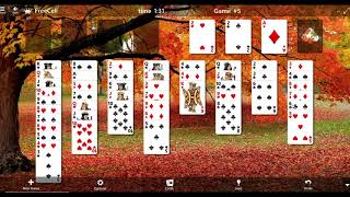 FreeCell Game No 5 SOLVED Microsoft Solitaire [upl. by Ielhsa732]