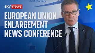 News conference on the imminent action for European Union enlargement [upl. by Ahsieken398]