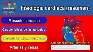 Corazón anatomía y fisiología  Fisiología cardíaca  Fisiología cardíaca resumen [upl. by Kcirde121]