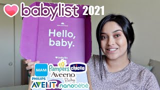 Whats Inside My Babylist Hello Baby Welcome Box 2021  How to Get A Babylist Welcome Box [upl. by Tartan]