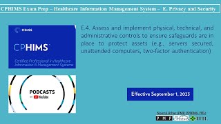 CPHIMS Exam Prep – Healthcare Information Management System – E Privacy and SecurityE4  Podcast [upl. by Assadah922]