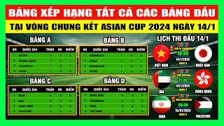 Bảng Xếp Hạng Tất Cả Các Bảng Đấu Tại VCK Asian Cup 2024 Ngày 141  Lịch Thi Đấu Asian Cup Hôm nay [upl. by Toogood886]