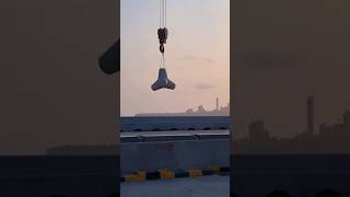 Lifting 2MT Tetrapods  Mumbai Coastal Road shorts [upl. by Nuhsyar733]