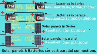 Solar panels batteries in series and parallel connections [upl. by Hsetih909]