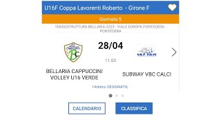 U16F  Bellaria volley  VBC Calci [upl. by Adur]