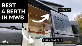 VAN TOUR  4 Berth VW Crafter with surprise Belted Seat and Poptop GASLESS campervan [upl. by Sarene]