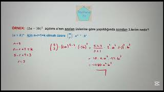 Binom Artan Azalan Üslere Göre Sondan Baştan Terim Bulma matematikkonuanlatımı matematiksoruçözüm [upl. by Mauceri]