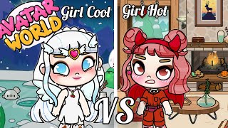 Rich Girl Cool VS Girl Hot in Avatar World ❄️🔥🌍  Toca Life Story  Avatar World Story [upl. by Atiuqal153]