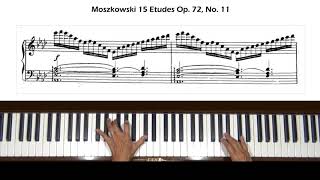 Moszkowski 15 Etudes de Virtuosité Op 72 No 11 in Aflat Major Piano Tutorial [upl. by Taimi899]