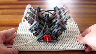 Lego Pneumatic Engine  simple V6 [upl. by Boeke]