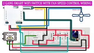 2 Gang Smart WiFi Switch with Fan Speed Control Retro fit model switch board wiring [upl. by Hefter449]