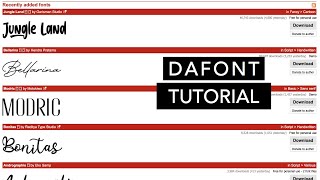 DAFONT TUTORIAL  How To Download FREE FONTS [upl. by Llenrrad]