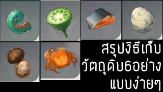 Genshin Impact สรุปวิธีหาของ 6อย่าง ง่ายๆ Lizard Tail Lotus Head Fish Bird Eggs Matsutake Crab [upl. by Dowd]