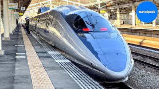 Riding Japans BULLET TRAIN Shinkansen Series 500  Osaka  Hiroshima [upl. by Mendes]