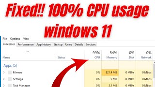 How to fix 100 CPU usage windows 11  how to fix high cpu usage windows 11 [upl. by Timms987]