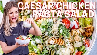 Chicken Caesar Pasta Salad – Easy Chicken Salad Recipe  Blondelish [upl. by Anavoig]