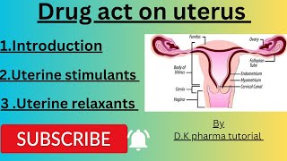 drug act on uterus  B pharm 5th sem  unit 5  pharmacology 2  In hindi [upl. by Orr]