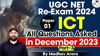 UGC NET 2024  UGC NET Paper 1 ICT  UGC NET Re Exam 2024  PYQs  Dec 2023  Madhav Arora [upl. by Saucy]