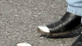 bootvideo 111  Black Cowboy Boots With Silver Toe Caps Stom [upl. by Odareg534]