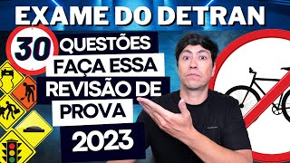 SIMULADO DO DETRAN 2023  REVISÃO DE 30 QUESTÕES  PROVA SIMULADA DO DETRAN 2023 [upl. by Aiuqram]