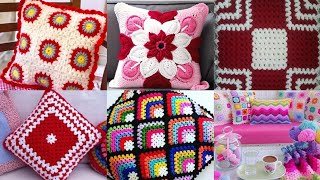 Crochet cushion cover very beautiful share ideascrochetknittedcushioncover [upl. by Celestine]