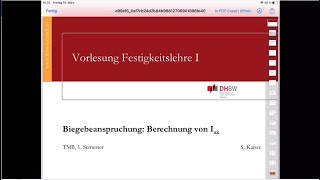 Beanspruchungsart Biegung  Biegespannung Flächenträgheitsmoment [upl. by Geithner]