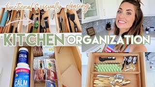 PRACTICAL Kitchen Organization Ideas  Kitchen Drawers Cabinets amp Pantry   Kendra Atkins [upl. by Laet978]