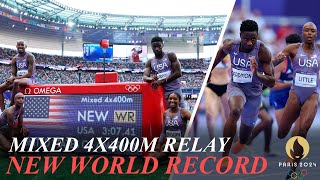 New World Record USA Mixed 4x400m Relay  Norwood Little Deadmon and Brown [upl. by Jorge]