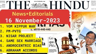 16 November 2023 The Hindu Newspaper Analysis [upl. by Fulvia]