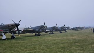 Duxford Battle of Britain Airshow 2023 x14 spitfires and x3 hurricanes big wing formation [upl. by Derman541]