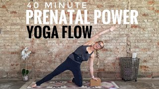 40 Minute Prenatal Power Yoga Flow Strengthen amp Release  Advanced 1st  2nd Tri [upl. by Emmalee]