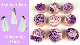 EASY CUPCAKE DECORATING  Instagram Inspired Multi Tip Piping With Only Three Tips [upl. by Roos]