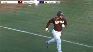 College Baseball Iona  Longwood Game 3 Highlights 31123 [upl. by Sima135]