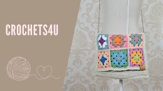 Granny Square Haakpatroon Creëer een Stijlvol Tasje met Ritszakje  Tutorial [upl. by Annahgiel]