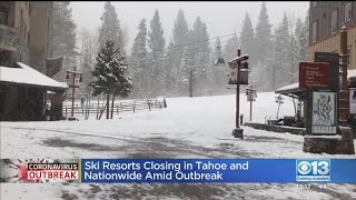 Tahoe Ski Resorts Close Amid Coronavirus Outbreak [upl. by Ahsead686]